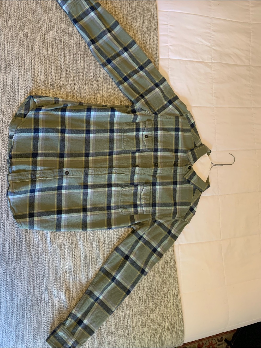 Mossimo Supply Co. Olive Green Plaid Button-Down Shirt
